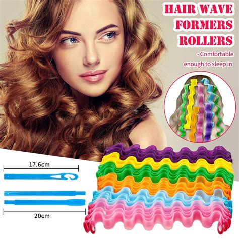 30 Pieces Hair Curlers Spiral Curls Styling Kit No Heat Hair Curlers ...