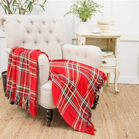 C&F Home Arlington Plaid Red Cotton Throw Blanket 842583032 - The Home ...