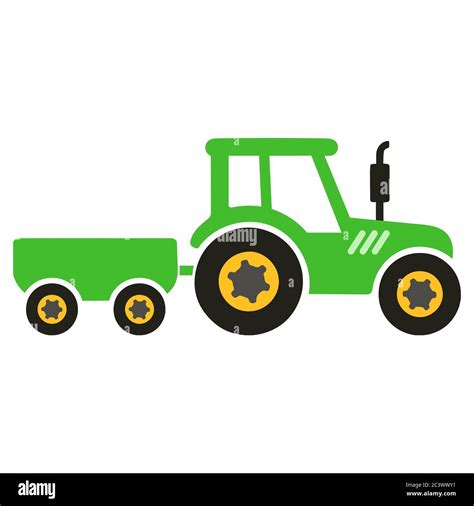 Tractor trailer cartoon vector illustration isolated on white ...