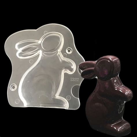 Aliexpress.com : Buy Easter Bunny Chocolate Mold 3D Plastic Easter Day Rabbit Mold for Candy ...