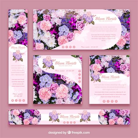 Free Vector | Florist banners collection