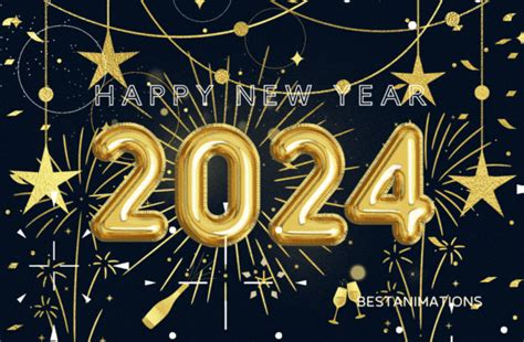 Gold Themed Happy New Year 2024 Gif Pictures, Photos, and Images for Facebook, Tumblr, Pinterest ...