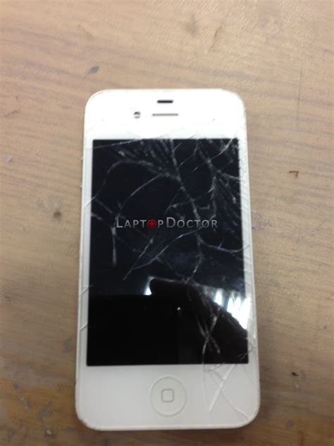 White iPhone 4S Front Replacement - Laptop Doctor