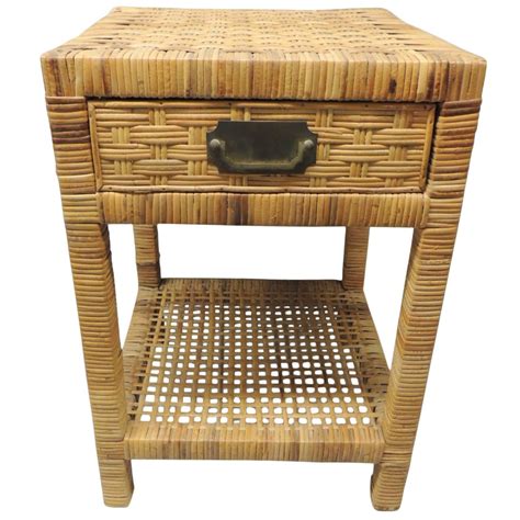 Vintage Rattan Side Table at 1stdibs