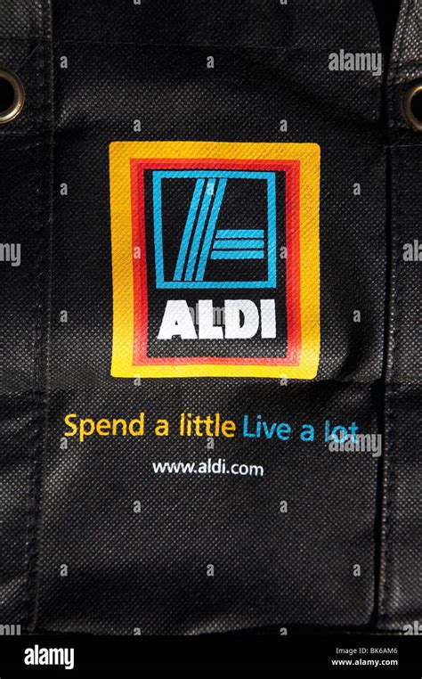 Logo and slogan on Aldi shopping bag Stock Photo - Alamy