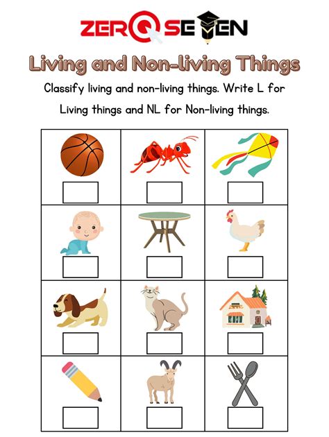 Write L for Living things and NL for Non-living things. - Zero se Ten Blog