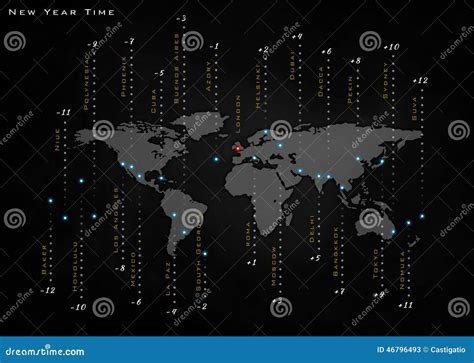 Time in the World, Greenwich Mean Time, World Map Stock Illustration ...