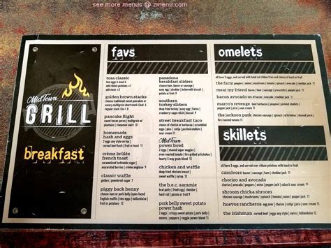 Menu at Midtown Grill restaurant, Wauwatosa, W North Ave