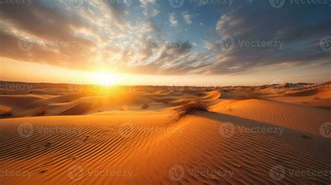 Desert dubai united arab emirates beautiful sky in the morning sunrise. Generative Ai 28340383 ...