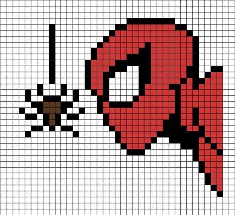 Spiderman (with spider) Pixel Art en 2023 | Dibujitos sencillos ...