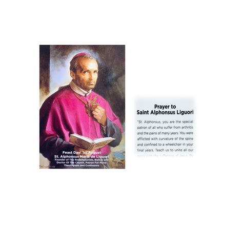 PRAYER CARD SAINT ALPHONSUS – Alphonsus Liguori Gift Shop