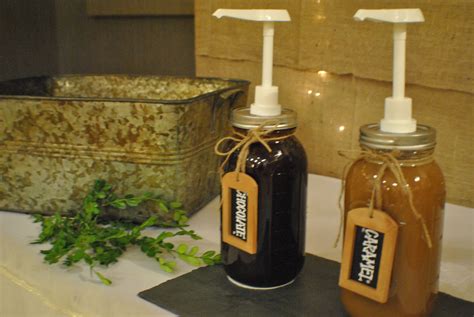 DIY sauce pumps. Half gallon mason jar and a salon pump | Mason jar decorations, Mason jars ...