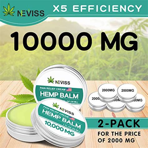 Organic Hemp Balm for Pain Relief 20000 MG (2 Pack), Natural Hemp Pain Relief Cream for Back ...