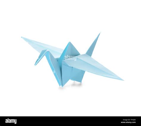 Origami crane on white background Stock Photo - Alamy