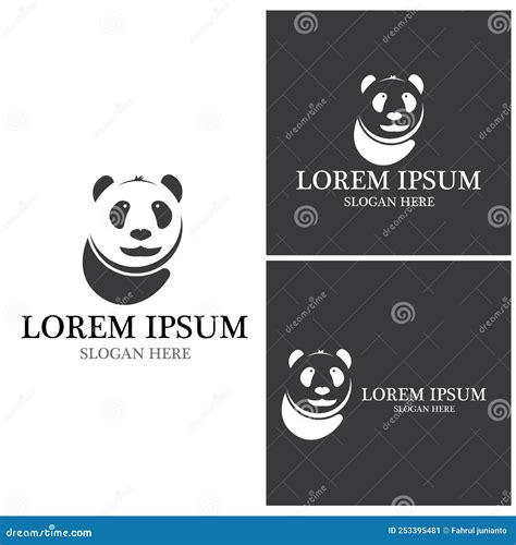 Cute Panda Logo Vector Template Illustration Stock Illustration ...