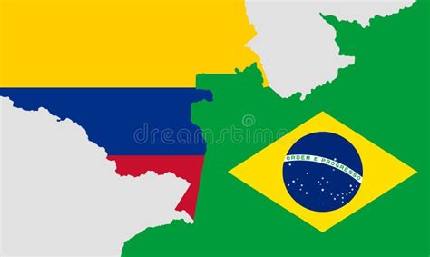 Colombia Brazil Relations. Color Map Border between Countries Stock ...