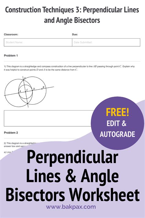 Angle Bisector Worksheet