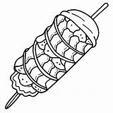 Kebab Outline Illustration Digital coloring Book Page Line Art Drawing  sketch template