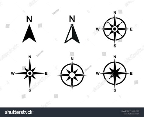 North Symbol Vector Compass On Isolated Stock Vector (Royalty Free ...