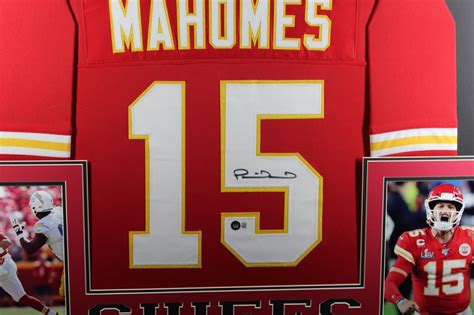 Patrick Mahomes Signed 35x43 Custom Framed Jersey Display (Beckett) | Pristine Auction