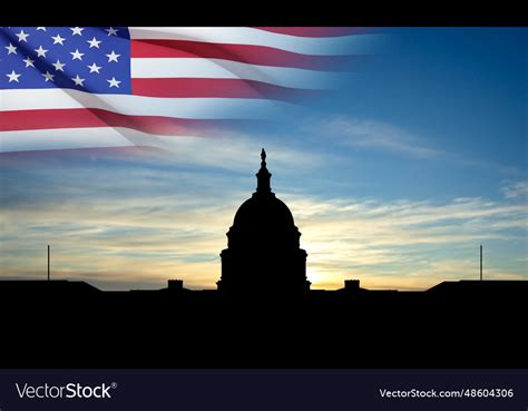 United states capitol building silhouette Vector Image