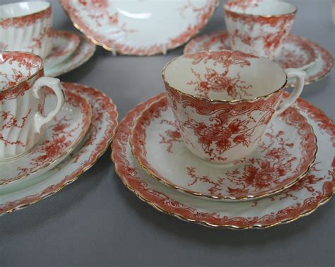 A four piece china tea set with cake plate- Williams Antiques