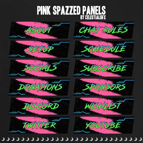 Twitch Panels Pack of 12 Pink Spazzed | Etsy | Twitch, Pink, Etsy