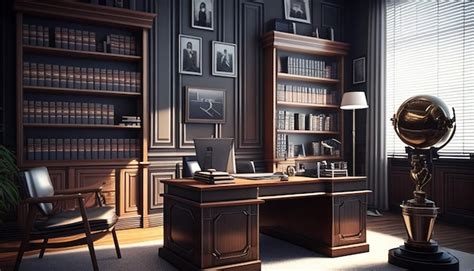 Premium AI Image | School principal's office with desk seats and bookcase