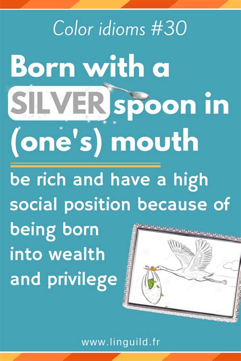 Color idiom of the day: "Born with a silver spoon in (one's) mouth" 🥄🤑 # ...