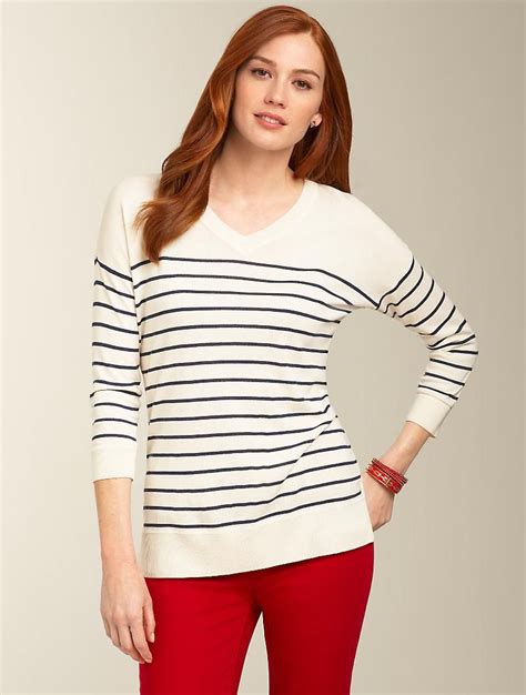 Talbots - Striped Shirttail-Hem Sweater | | Misses Hem Sweater, Talbots ...