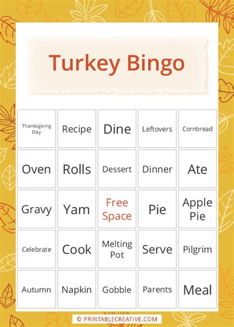 Turkey Bingo