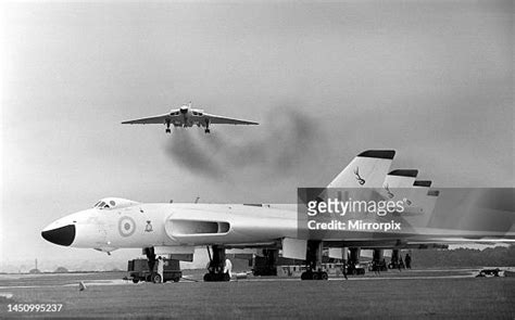 Avro Vulcan B2 bomber. Aircraft line up at RAF Wittering as a Vulcan... News Photo - Getty Images