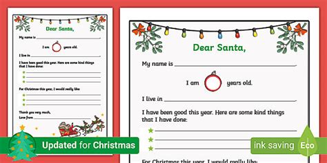 6 Printable Letter to Santa Templates | PDF | Twinkl Canada