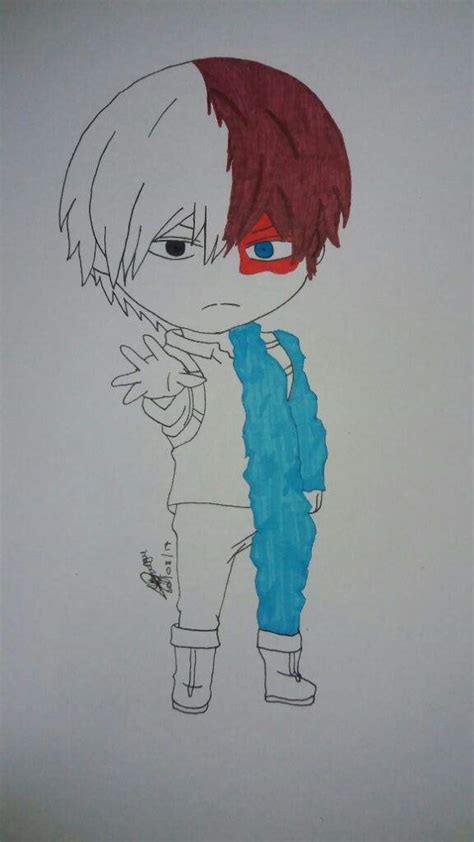 Inktober Chibi Todoroki | My Hero Academia Amino