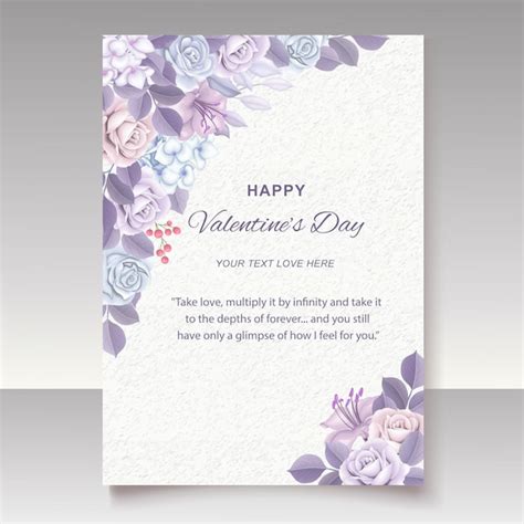 Premium Vector | Valentine's day card floral