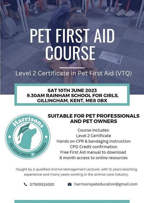 Level 2 Pet First Aid (VTQ) Course, Rainham School for Girls, 10 June 2023 | AllEvents.in