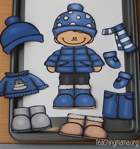 Winter Clothes Dress Up Busy Bag | Winter preschool, Clothing themes, Toddler winter