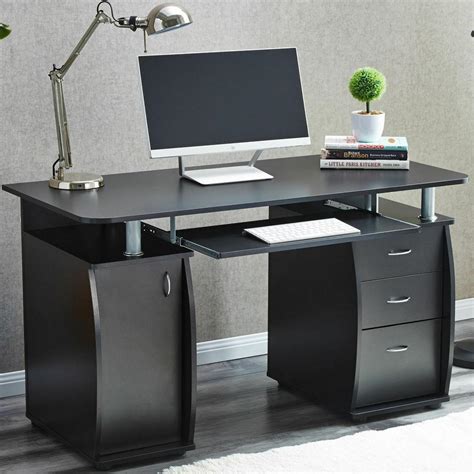 Computer Desk PC Laptop Writing Table Workstation with Stroage Drawers ...