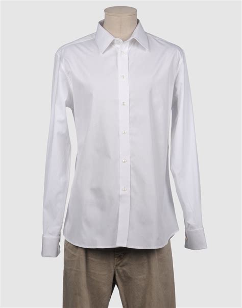 Yves Saint Laurent Rive Gauche Long Sleeve Shirts in White for Men | Lyst