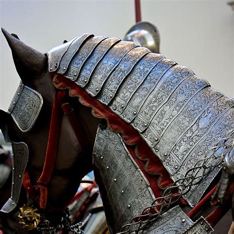 Horse armour– doesn't look very comfy for the horse! #tack #armour #metal #inspiration #costume ...