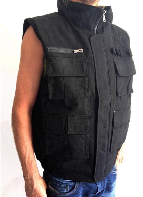 NEW Mens Fishng Climbing Hunting Travel Outdoor Waterproof Vest BLACK sz S~2XL | eBay