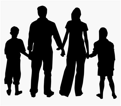 Silhouette Transparent Background Family Clipart, HD Png Download - kindpng