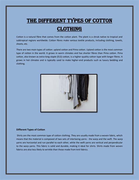 The Different Types Of Cotton Clothing by Cotton Dayz - Issuu