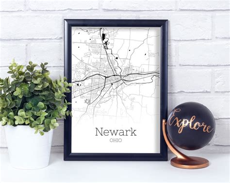 Newark Map INSTANT DOWNLOAD Newark Ohio City Map Printable | Etsy