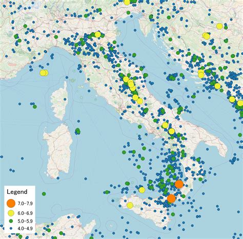 Mappa dei terremoti in Italia 1900-2017 : r/italy