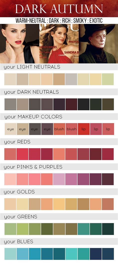 Dark Autumn Color Palette | Deep autumn color palette, Deep autumn, Deep autumn palette