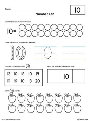 Number 1 Practice Worksheet | MyTeachingStation.com