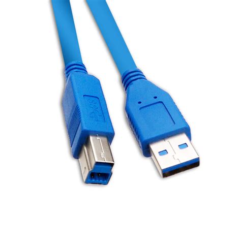 USB Printer Cable, v3.0, Blue, Type A to B Male, 10ft