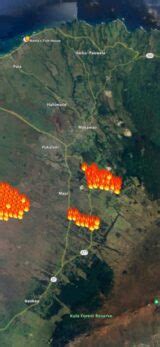 PHOTO Map Showing Makawao Hawaii Avoided Fire Damage From Fires ...