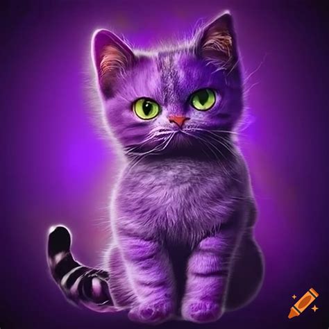 Cute purple fantasy cat on Craiyon